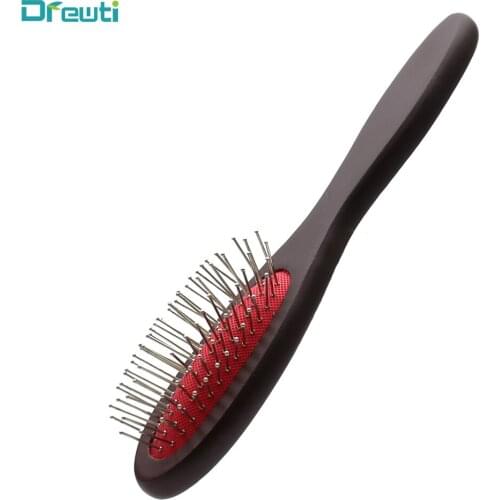 DREWTI Narrow Wood Hairbrush Wig Brushs Hard Steel Brush Metal African Comb Hair Combs Hairdressing Styling Tools For Women,Men