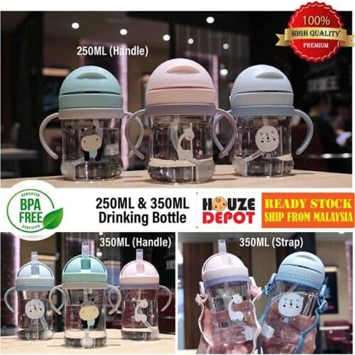 Dinosaur Infant Water Bottle Feeding Safe Leakproof Cup With Double Handle Training Flip Lid Baby Water Cup