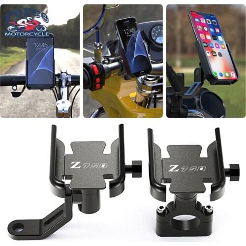 For KAWASAKI Z750 Z750R Z750S Z 750 750R Motorcycle Accessories Handlebar Rearview Mirror Mobile Phone Holder GPS stand bracket