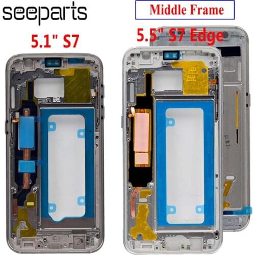 For Samsung Galaxy S7 G930 Middle Housing Bezel Metal Frame Chassis For SAMSUNG S7 Edge G935 Middle Frame Housing Replacement