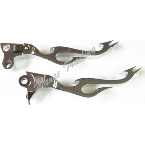 Flame Brake Clutch Levers Chrome For HARLEY Softail Fatboy Street Bob Night Train Dyna Road King FLSTF FXDB FXSTB FXDL FLSTN