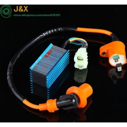 Scooter Performance 6 pin Racing AC DC CDI Ignition Coil GY6 50cc 125cc 150cc Moped ATV 139QMB 152QMI 157QMJ Scooter Parts
