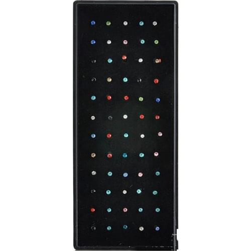 60pcs/set Punk Titanium Opal Stone Piercings Nostril Nose Ring Nose Studs Septum Ring Earring Gauges Earrings Piercing