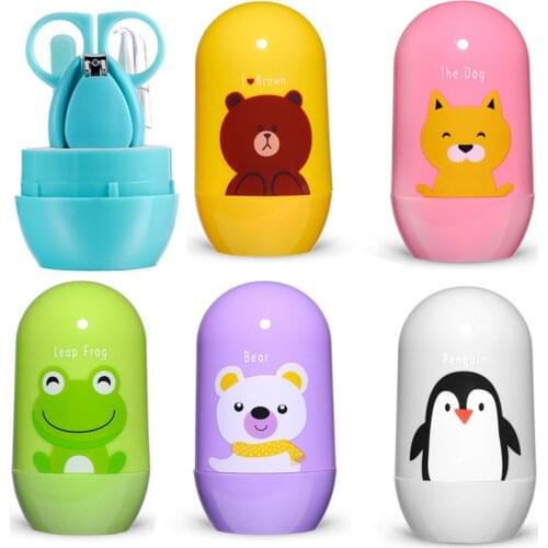4 PCS Baby Shower Grooming Kit Baby Nail Care Set Infant Nail Clippers Finger Trimmer Scissors Manicure Tools Nail File Tweezers
