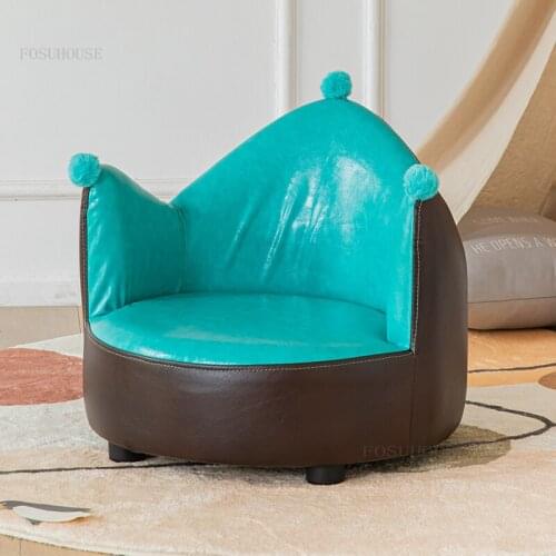 Leather Living Room Children Single Sofa Chair Baby Bedroom Home Furniture Sofas Creative Kids Kindergarten Study Reading Chairs