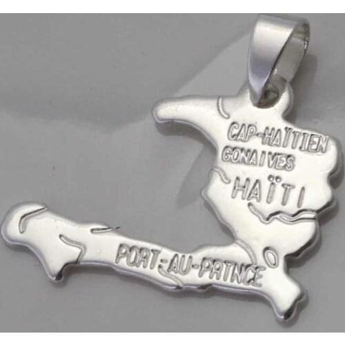 Haiti map pendant & necklace country map Haiti map jewelry
