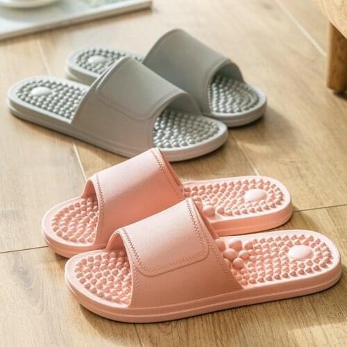 Summer Ladies House Shoes New Eva Massage Slippers Simple Sole Acupoint Home Comfortable Indoor Antiskid Bath Slippers for Men