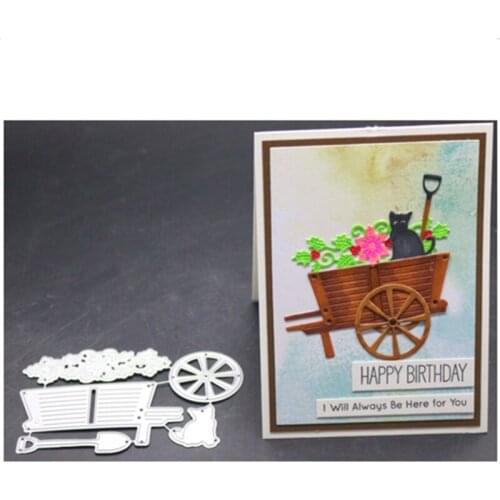 SCRAPBOOK Metal Cutting Dies For Scrapbooking Stencils CAT FLOWER Trolley DIY PAPER Album Cards Making Embossing Die CUT Cuts