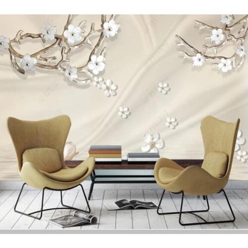Custom papel de parede Jewelry plum flower silk 3d wallpaper mural,living room tv wall beroom wall papers home decor