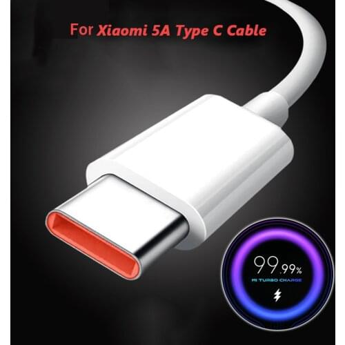 Original Xiaomi 5A Usb Type C Cable Charger Turbo Fast Charging Xiaomi Mi 11 10 10T 9T Pro Note 10 Redmi K30 Note 10 Pro Tipo C