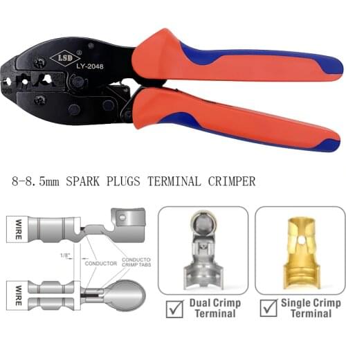 Spark plug plier crimping tool LY-2048 8.5mm Spark plug wire crimping and stripping tool car connector crimping tool