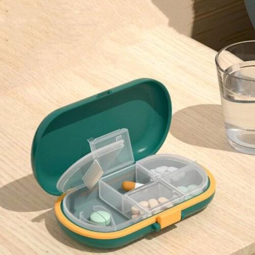 Portable Travel Pill Case Pill Cutter Organizer Medicine Storage Container Drug Tablet Pills Box 5 Grids Outdoor Pill Box