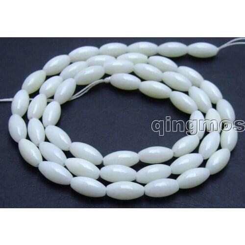SALE small 4*8mm White Rice Shape High Quality natural Coral beads strand 15"-los606 Wholesale/retail Free ship