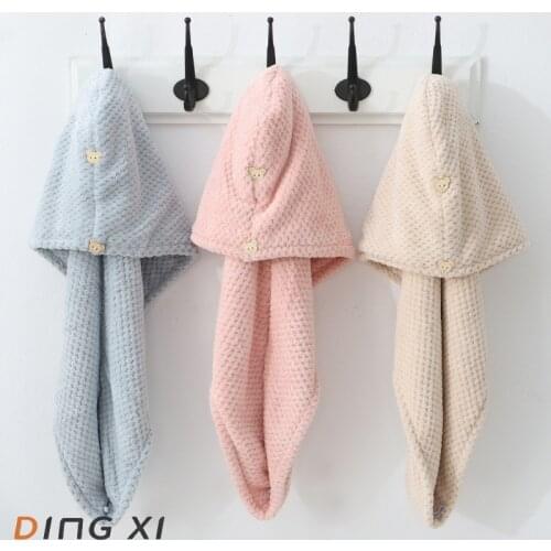Hair Drying Hat Miraculous Quick-dry Hair Towel Cap Coral Fleece Microfiber Super Absorption Turban Spa Hair Dry Caps For Home