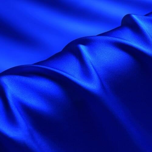 Silk factory luxury pure natural mulberry silk 16 19 22mm 45"( 114cm ) width royal blue color breathable charmeuse silk fabric