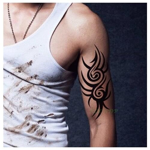 Waterproof Temporary Tattoo Sticker roaring flame fire totem tatto stickers for mens arm flash tatoo fake tattoos 7