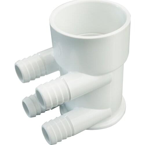 PVC Water pumbing Manifold 2"S x 2" S with 4 pcs 3/4" Ports with dead end , 2" PVC Manifold with 4 port for,Spa Hot tub