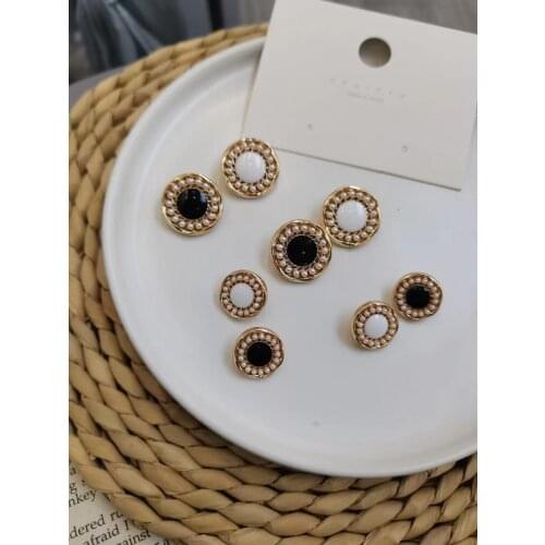 Metal Alloy Gold Buttons For Clothing 10pcs/set Round Buttons Pearl button wedding decoration Diy Sewing Accessories