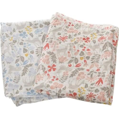 100% Pure Cotton Fabrics Double-side Gauze Sika Deer Printed Baby Cloth Summer Home Tissue by Meter DIY Handmade Sewing Textile