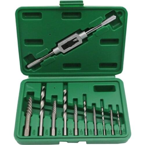 11 In 1 Drill Bits Screw Extractor With Box Twist Drill Bits Power Tool Set Tool Kit Screw Extractor Tap Holder HSS Drill Bit