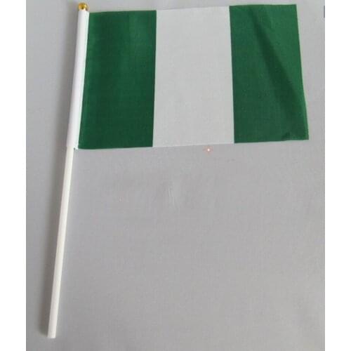 14 * 21 cm Nigeria hand signal waving flag small banner flags