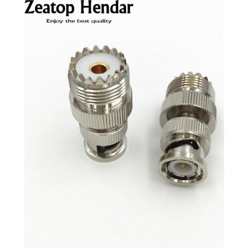 2Pcs Brass UHF SO239 Female Jack to BNC Male Jack RF coaxial Adapter UHF to BNC Connector for Radio Antenna