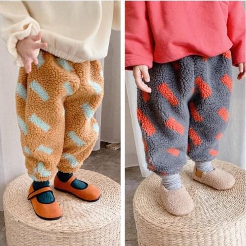 2020 Baby Pants Baby Boy Trousers Plus Velvet Thick Warm Winter Baby Childrens Trousers Kids Fashion Baby Girl Warm Pants 2-7T