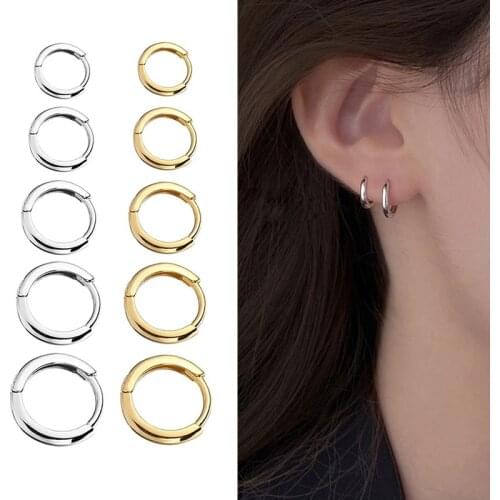 3pairs/set Minimal Glossy Hoop Earrings Tiny Cartilage Ear Rings Piercing Accessories Small Huggie Female Hoops for Men 3 Size