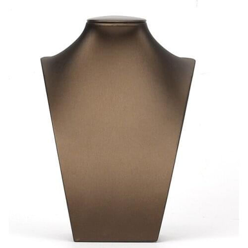 White Black Gold Coffee Colors Realistic High-end Portrait Leather Jewelry Display Stand For Long Chain Pendant Necklace Counter