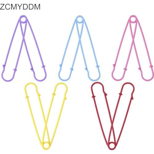 ZCMYDDM 50mm Safety Pins Colorful Clothes Pins Spring Lock Sewing Pins Fasteners for Jewelry Sewing Apparel DIY Knitting Tools