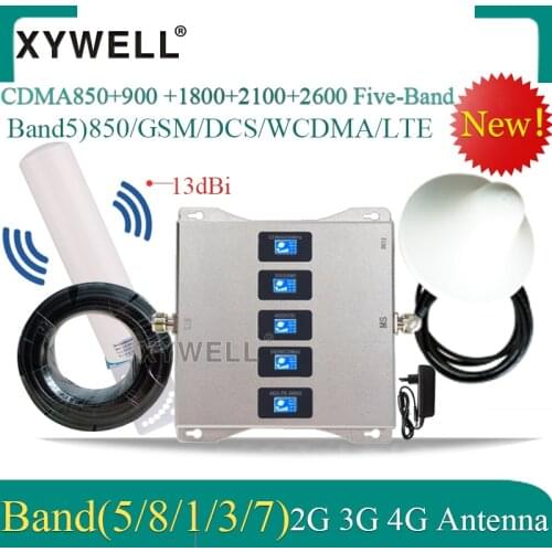 CDMA850/900/1800/2100/2600mhz Five-Band Mobile Signal Booster 4G Repeater gsm 2g 3g 4g Cellular Amplifier GSM CDMA DCS UMTS LTE