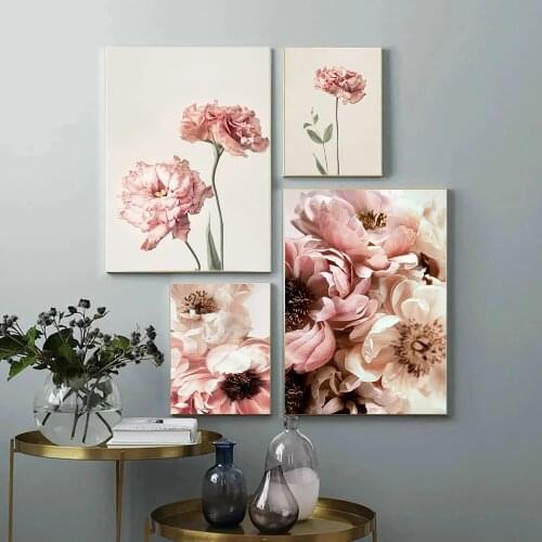 Floral Poster and Print Botanique Flower Plant Wall Art Picture Peony Photography Canvas Painting for Bedroom Home Decoration