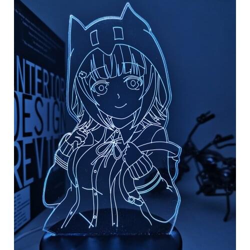Danganronpa Chiaki Nanami Led Night Light Lamp for Bedroom Decor Kids Gift Danganronpa Acrylic 3d Lamp Chiaki Nanami