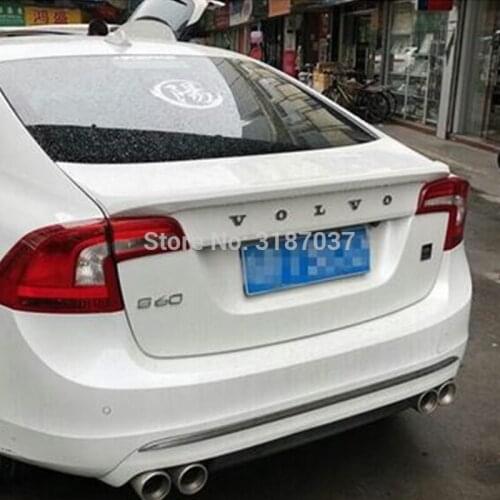 For T3T4 T5 S60L Spoiler 2012-2019 ABS Plastic Unpainted Color Rear Roof Spoiler Wing Trunk Lip Boot Cover Car Styling