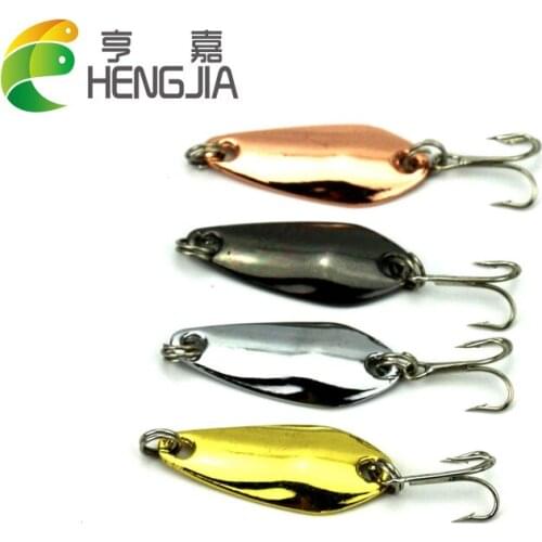 HENGJIA 4pcs 3.5cm 3.7g hard metal trolling spinner spoons wobbler crank pike trout catfish blade sequins pesca fishing baits