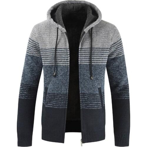 Winter Mens Coats and Jackets Casual Patchwork Hooded Zipper Coats Men Fashion Thick Wool Jacket Men Streetwear