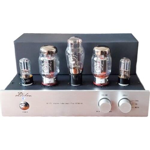 TZT LaoChen K1 KT88 Tube Amplifier HIFI Class A Bluetooth 5.0 OldChen Audio Lamp Amp 15Wx2 Speaker