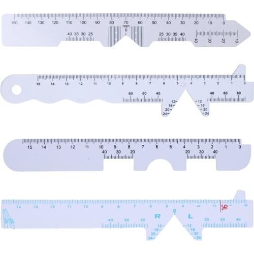 4 Pack PD Ruler Optical Vernier Pupilary Ruler Distance Meter Eye Ophthalmic Tool Straight Edge PD Ruler