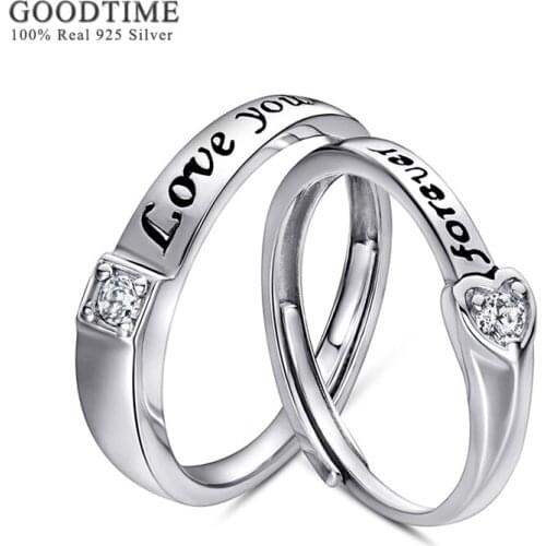 Fashion Woman Man Wedding Couple Rings 100% Real 925 Sterling Silver Rings Love Zircon Ring Jewelry Lover Anniversary Rings