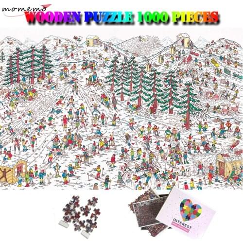 MOMEMO Ski Field Cartoon 1000 Pieces Giant Jigsaw Puzzle Wooden Puzzle 1000 for Adults Kids Teens Puzzles Toys 1000 Piece Puzzle