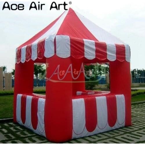 Small white and red point infaltable candy floss/concession booth/stall station for promotion