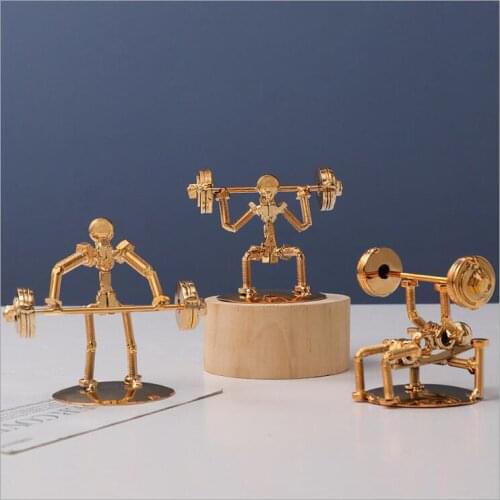 New!Metal body builder mold Golden color GYM decor body building Model Coffee Bar decor