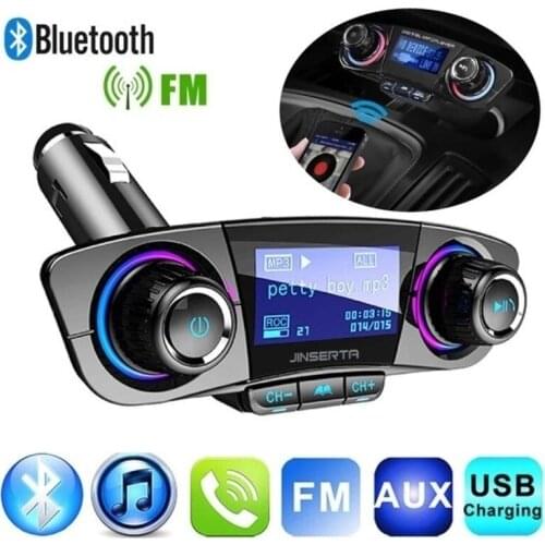 Upgrade Wireless Bluetooth Handsfree Calling Car Charger FM Transmitter MP3 Player Radio Adapter USB Car Charger LCD Displayer