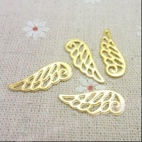 Wholesale 170PCS Gold-color Wing Charms Pendant Fit Bracelets Necklace DIY Metal Jewelry Making