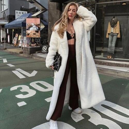Autumn Winter Women Faux Fur Coat Stylish Female Thick Warm Loose Coat Long Sleeve Wool Windbreak Jacket Casual Streetwear