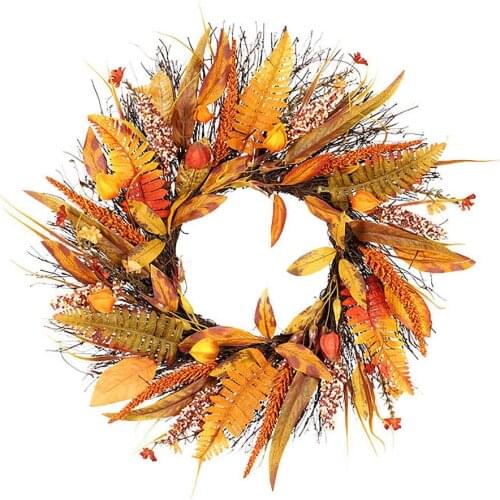 Autumn Maple Leaf Wreath,Door Hanging Hotel Window Decor And Shopping Mall Wall Decor Home Decoration Christmas Wreath