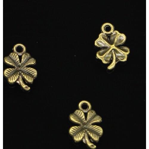 35pcs Antique bronze lucky irish four leaf clover Charms Pendants for Jewelry Making DIY Handmade Craft 17mm