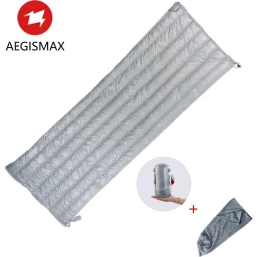 AEGISMAX E Series Adult Sleeping Bag Nylon Outdoor Camping Hiking 800FP White Goose Down Envelope Three-Season Sleeping Bag