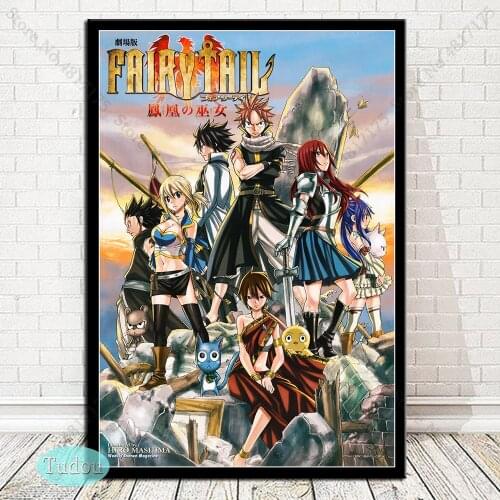 Fairy Tail Poster Anime Wall Art Print HD Painting Decoration Pictures for Modern Home Decor Kids Room