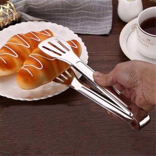 Braed Food Tongs Kitchen Buffet Cooking Stainless Steel Tool Anti Heat Bread Clip Pastry Clamp Barbecue Tongs IC896217
